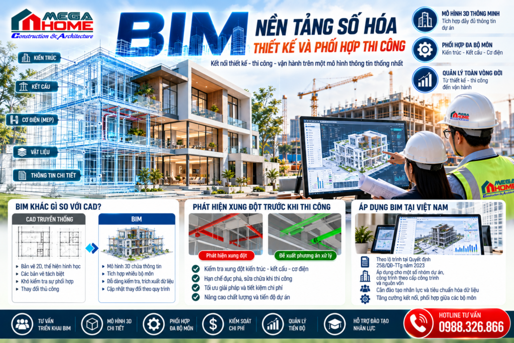 BIM - Nền tảng số hóa thiết kế và phối hợp thi công