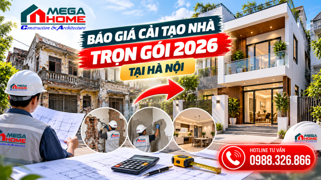 Báo Giá Cải Tạo Nhà Trọn Gói 2026 Tại Hà Nội