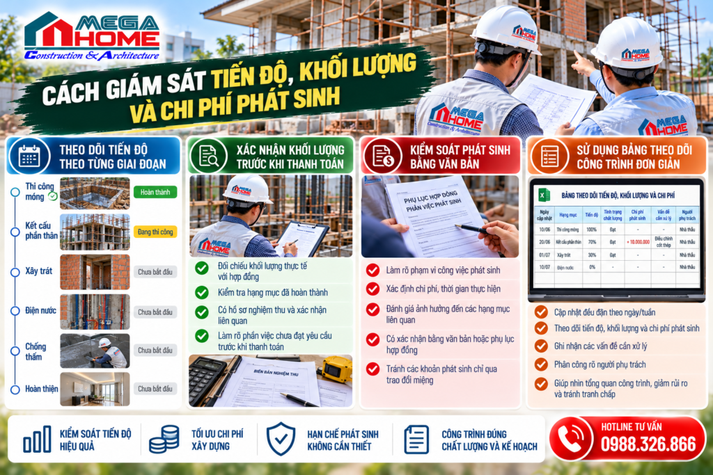 Cách giám sát tiến độ, khối lượng và chi phí phát sinh