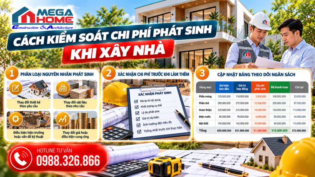 Cách kiểm soát chi phí phát sinh khi xây nhà