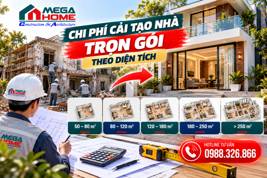 Chi Phí Cải Tạo Nhà Trọn Gói Theo Diện Tích