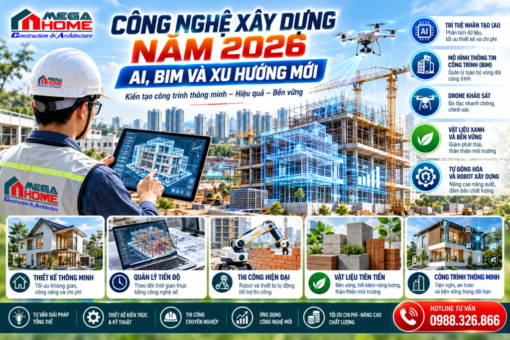 Công Nghệ Xây Dựng Năm 2026 - AI, BIM Và Xu Hướng Mới
