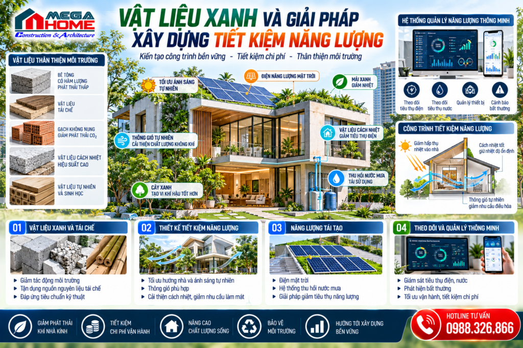 Công nghệ vật liệu xanh và giải pháp xây dựng tiết kiệm năng lượng