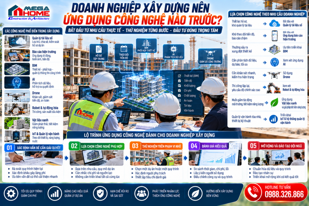 Doanh nghiệp xây dựng nên ứng dụng công nghệ nào trước?