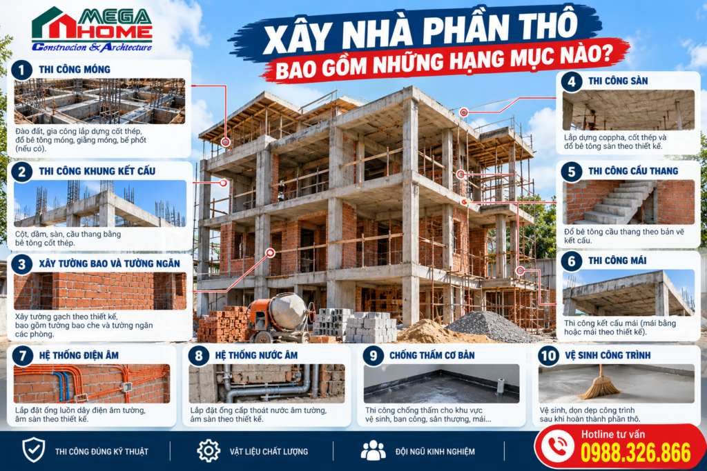 Đơn giá xây nhà phần thô tại Hà Nội