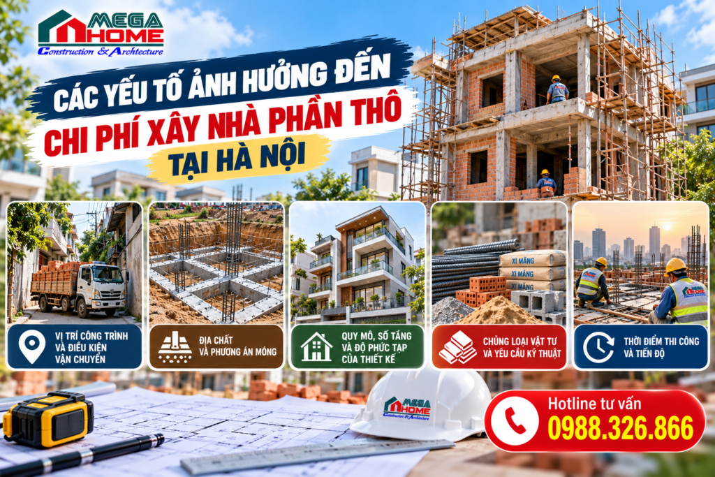 Đơn giá xây nhà phần thô tại Hà Nội