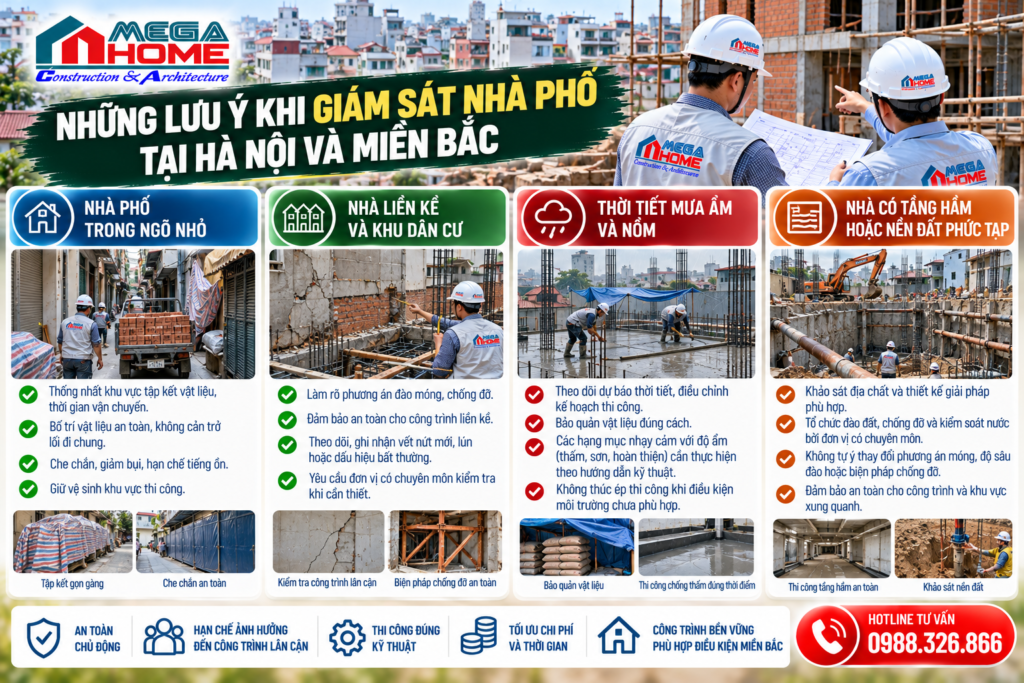 Những lưu ý khi giám sát nhà phố tại Hà Nội và miền Bắc