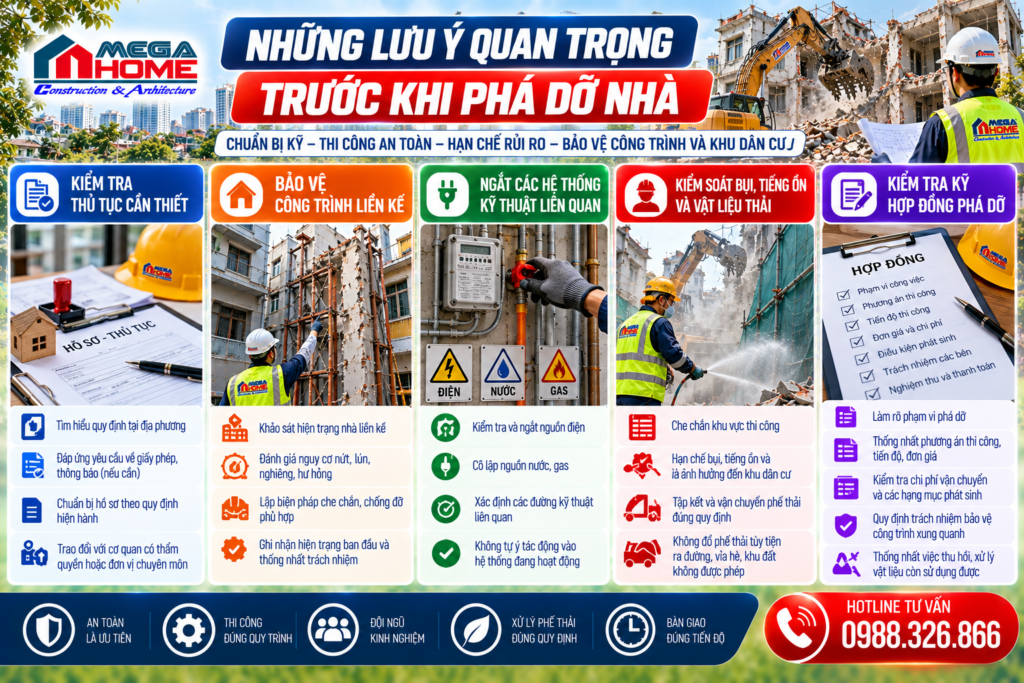 Những lưu ý quan trọng trước khi phá dỡ nhà