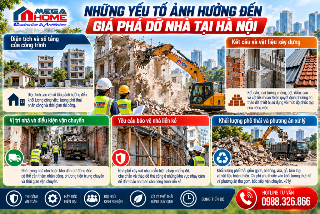 Những yếu tố ảnh hưởng đến giá phá dỡ nhà tại Hà Nội