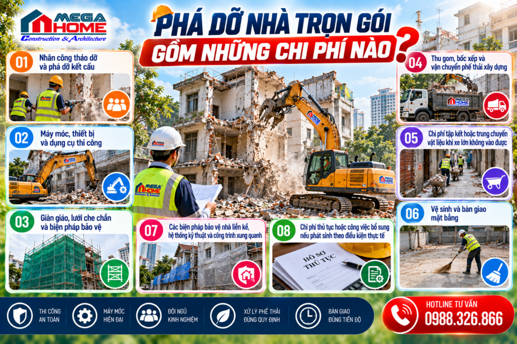 Phá dỡ nhà trọn gói gồm những chi phí nào?