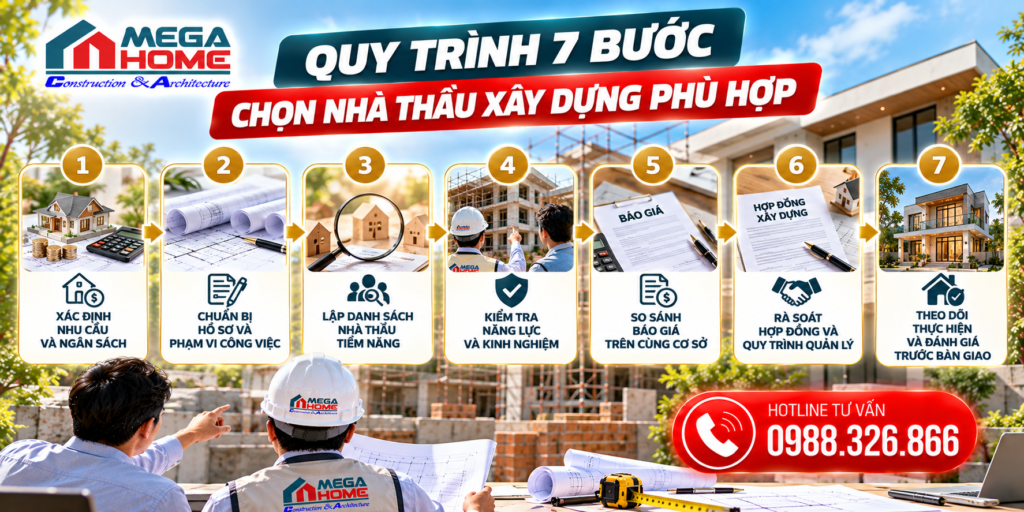 Quy trình 7 bước chọn nhà thầu xây dựng phù hợp
