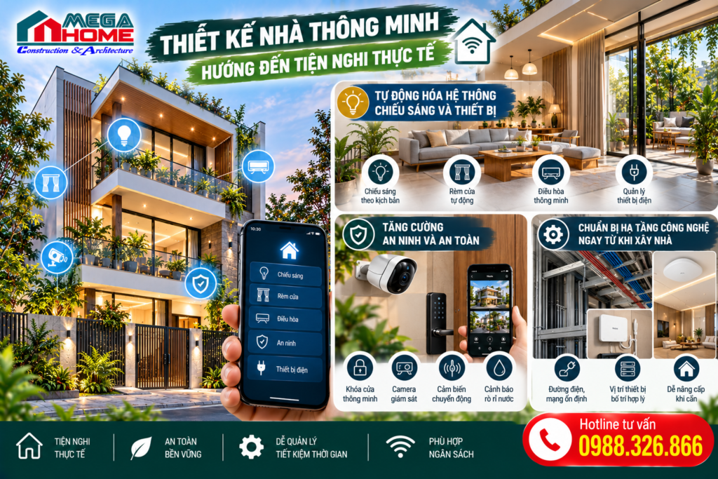 Thiết kế nhà thông minh hướng đến tiện nghi thực tế