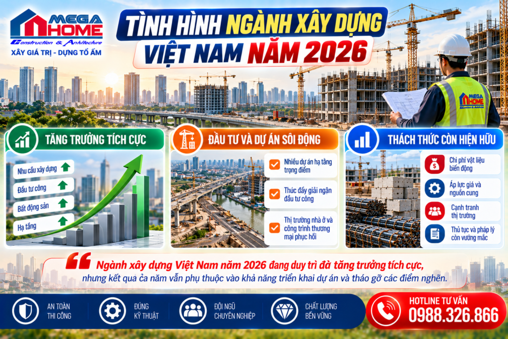 Tình hình ngành xây dựng Việt Nam năm 2026