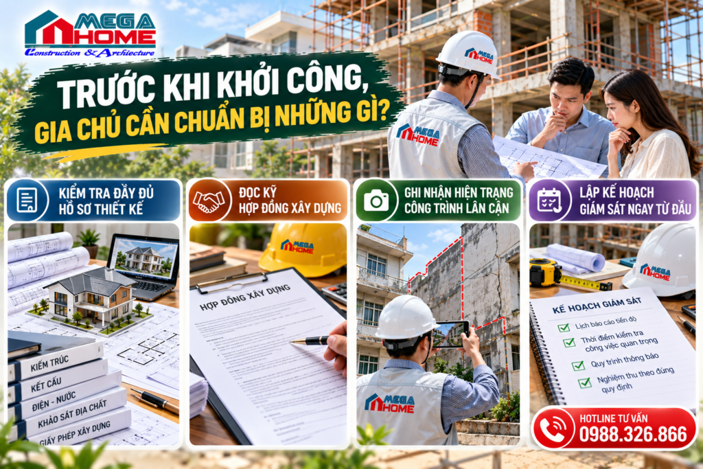 Trước khi khởi công, gia chủ cần chuẩn bị những gì?