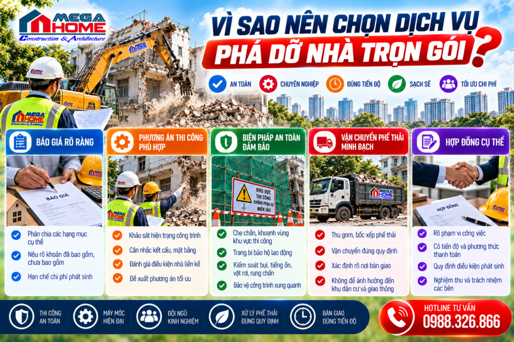 Vì sao nên chọn dịch vụ phá dỡ nhà trọn gói?