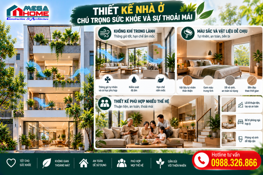 Xu hướng thiết kế nhà ở chú trọng sức khỏe và sự thoải mái