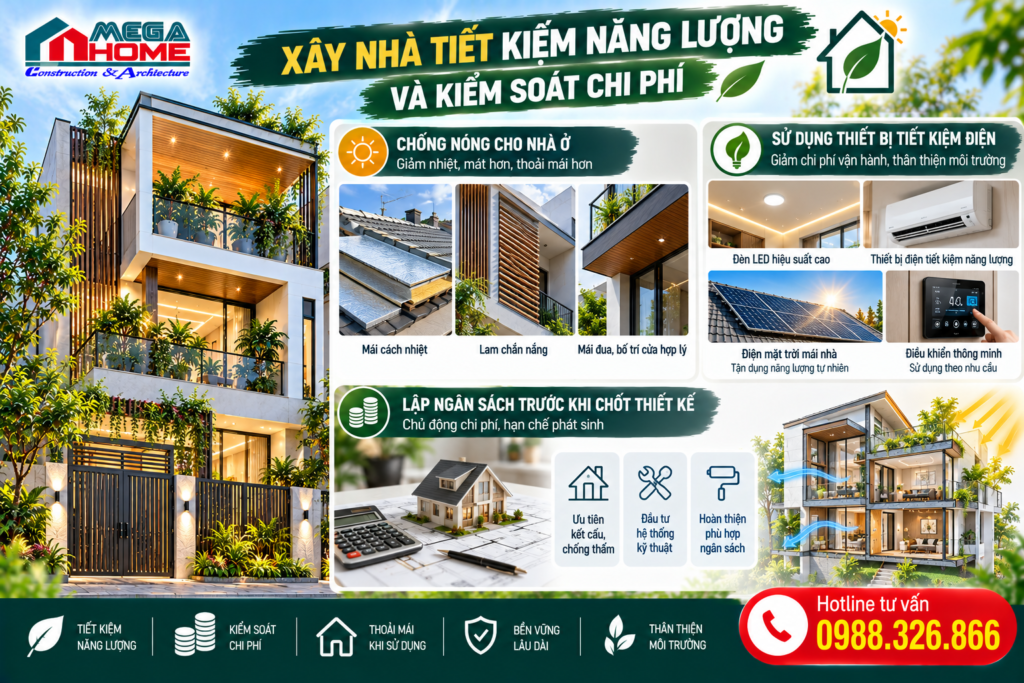 Xu hướng xây nhà tiết kiệm năng lượng và kiểm soát chi phí